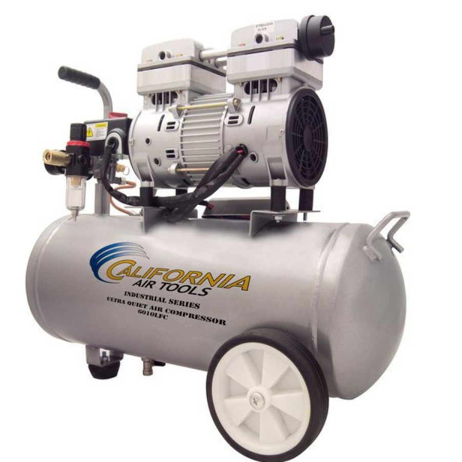 Air Tools And Equipment California Air Tools Portable Air Compressors | California Air Tools 6010Lfc 1 Hp 6 Gallon Ultra Quiet And Oil-Free Steel Tank Wheelbarrow Air Compressor