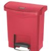 Facility Maintenance & Supplies Rubbermaid Commercial | Rubbermaid Commercial 1883563 Streamline 4-Gallon Front Step Style Resin Step-On Container - Red