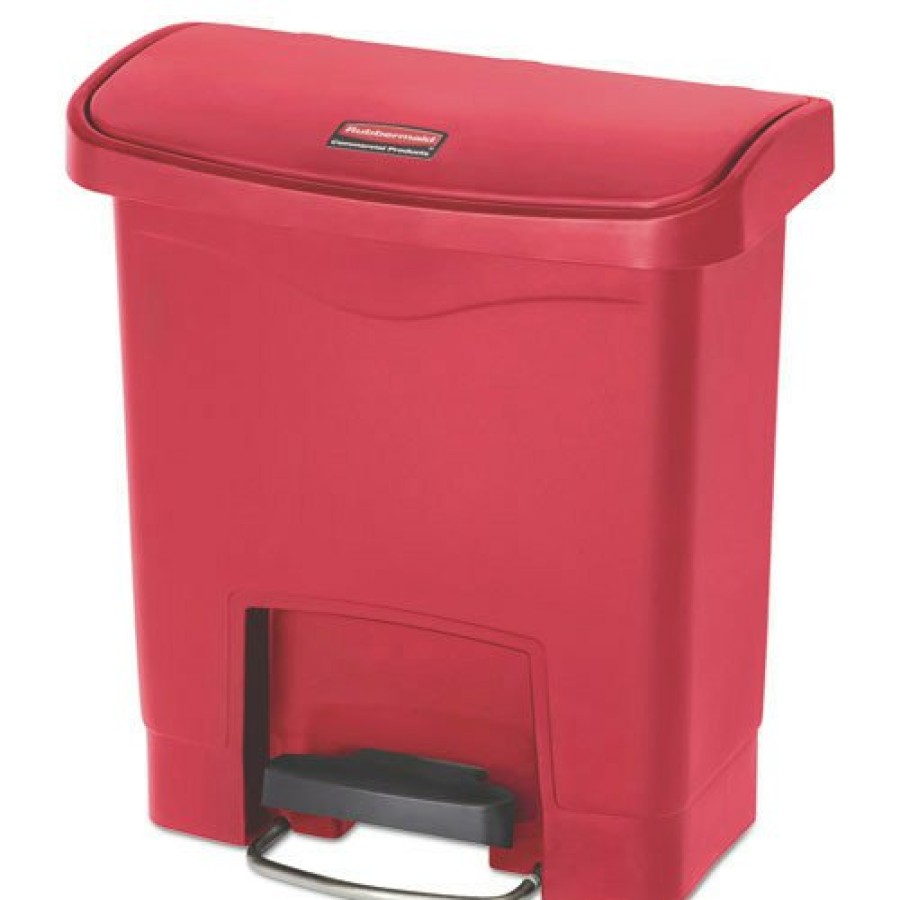 Facility Maintenance & Supplies Rubbermaid Commercial | Rubbermaid Commercial 1883563 Streamline 4-Gallon Front Step Style Resin Step-On Container - Red