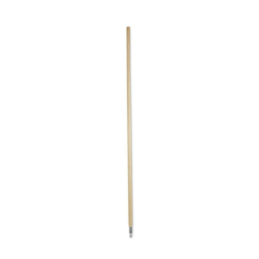 Facility Maintenance & Supplies Boardwalk Cleaning Tools | Boardwalk Bwk138 1.13 In. X 60 In. Metal Tip Threaded Hardwood Broom Handle - Natural