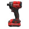 Power Tools Craftsman Impact Drivers | Craftsman Cmcf810C2 V20 Max Brushless Lithium-Ion 1/4 In. Cordless Impact Driver Kit With 2 Batteries (1.5 Ah)