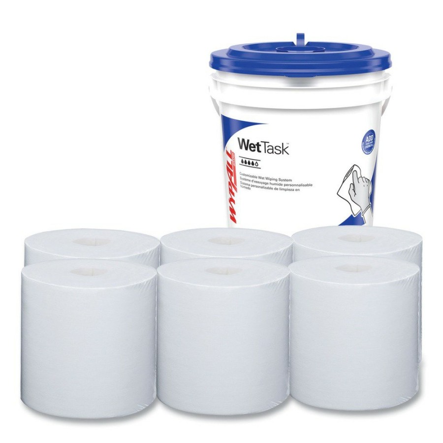 Facility Maintenance & Supplies WypAll Cleaners | Wypall 06411 Wettask Customizable Wet Wiping System Critical Clean Wipers For Bleach/Disinfectants/Sanitizers With Bucket (540/Carton)