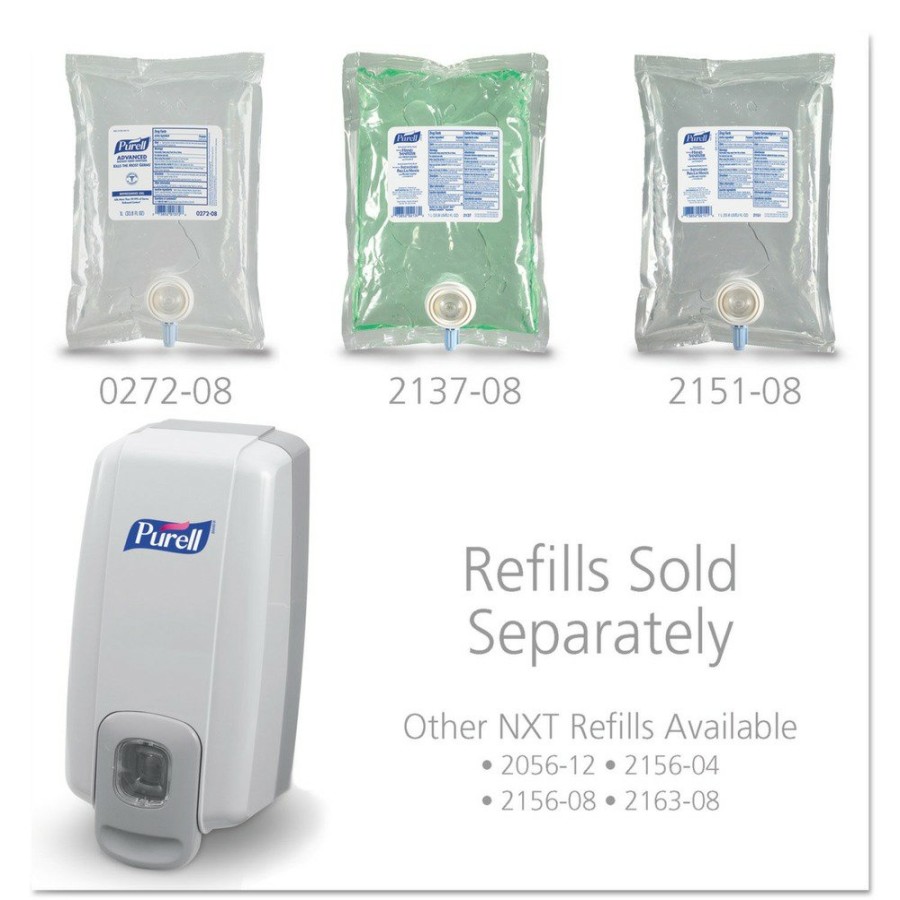 Facility Maintenance & Supplies PURELL | Purell 2120-06 Nxt Space Saver 5.13 In. X 4 In. X 10 In. 1000 Ml Dispenser - White/Gray