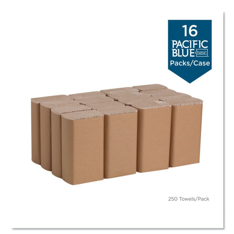 Facility Maintenance & Supplies Georgia Pacific Professional | Georgia Pacific Professional 23304 9.2 In. X 9.4 In. 1-Ply Pacific Blue Basic M-Fold Paper Towels - Brown (16 Packs/Carton)