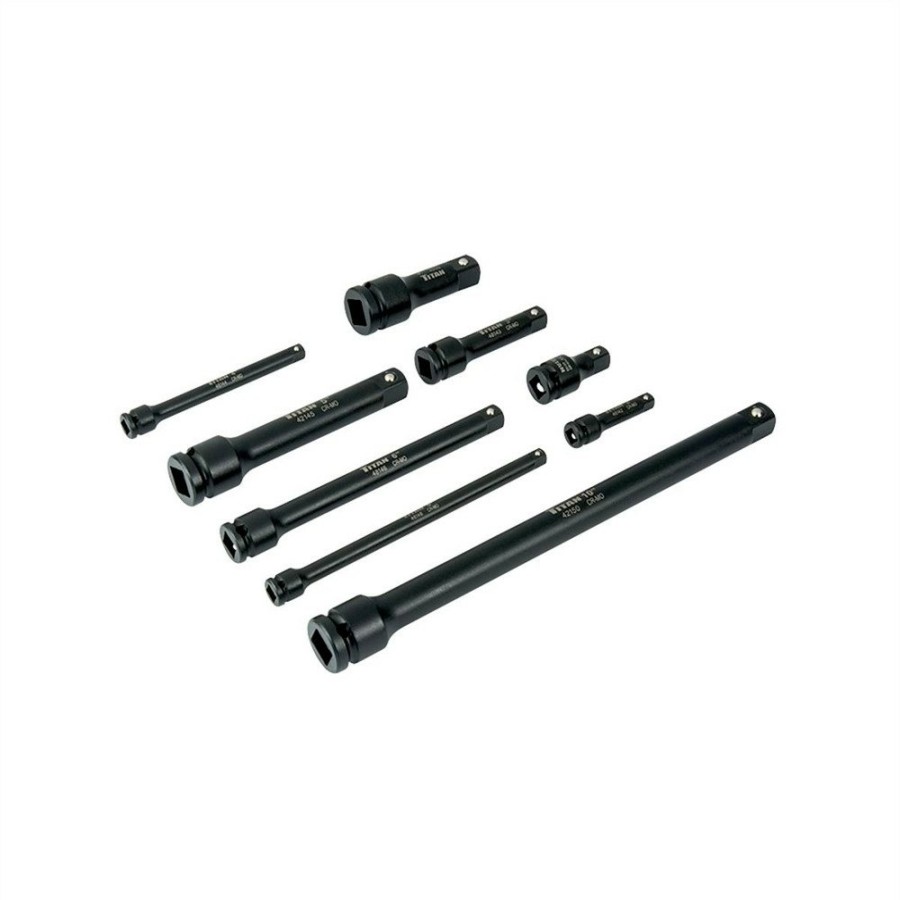 Hand Tools Titan Impact Sockets | Titan 40109 9-Piece Assorted Impact Extension Bar Set