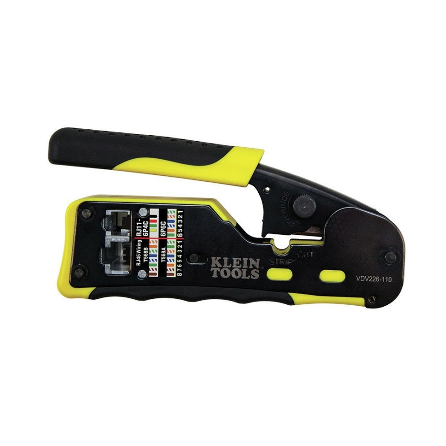 Hand Tools Klein Tools | Klein Tools Vdv226-110 Ratcheting Cable Crimper/Stripper/Cutter For Pass-Thru Connectors