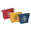 Tool Storage Klein Tools | Klein Tools 5539Cpak 3-Piece Assorted Canvas Zipper Bags - Red, Blue, Yellow