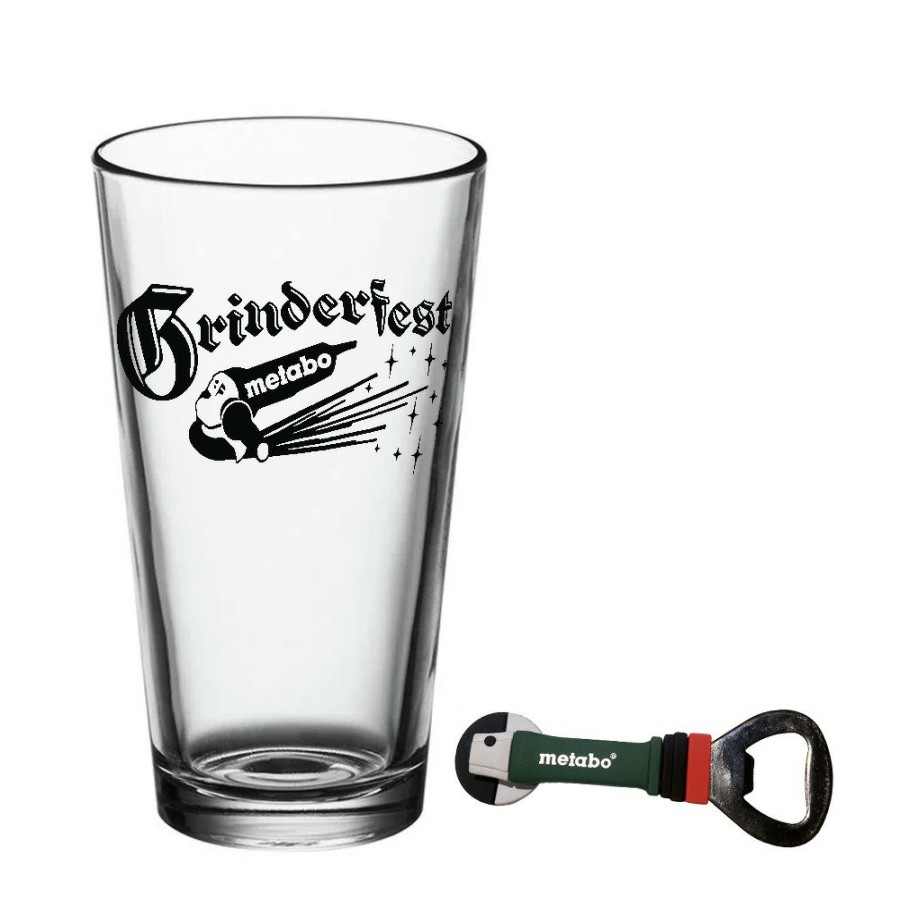 Kitchen Metabo | Metabo Us2208 Grinderfest Pint Glass And Bottle Opener Set