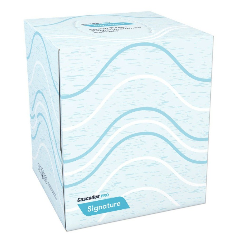 Facility Maintenance & Supplies Cascades PRO | Cascades Pro F710 2-Ply Cube Signature Facial Tissue - White (36/Carton)