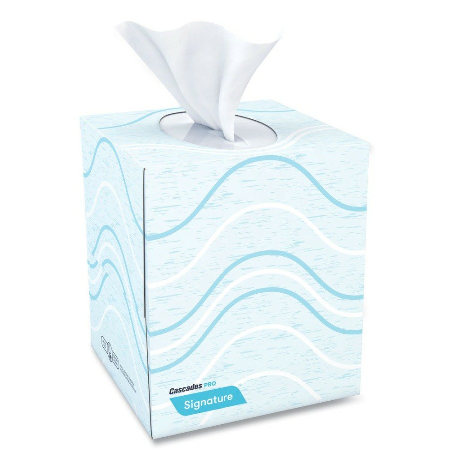 Facility Maintenance & Supplies Cascades PRO | Cascades Pro F710 2-Ply Cube Signature Facial Tissue - White (36/Carton)