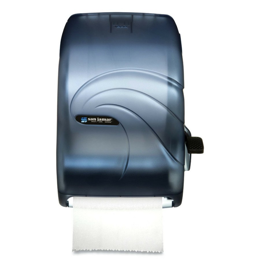 Facility Maintenance & Supplies San Jamar | San Jamar T1190Tbl 12.94 In. X 9.25 In. X 16.5 In. Lever Roll Oceans Towel Dispenser - Arctic Blue