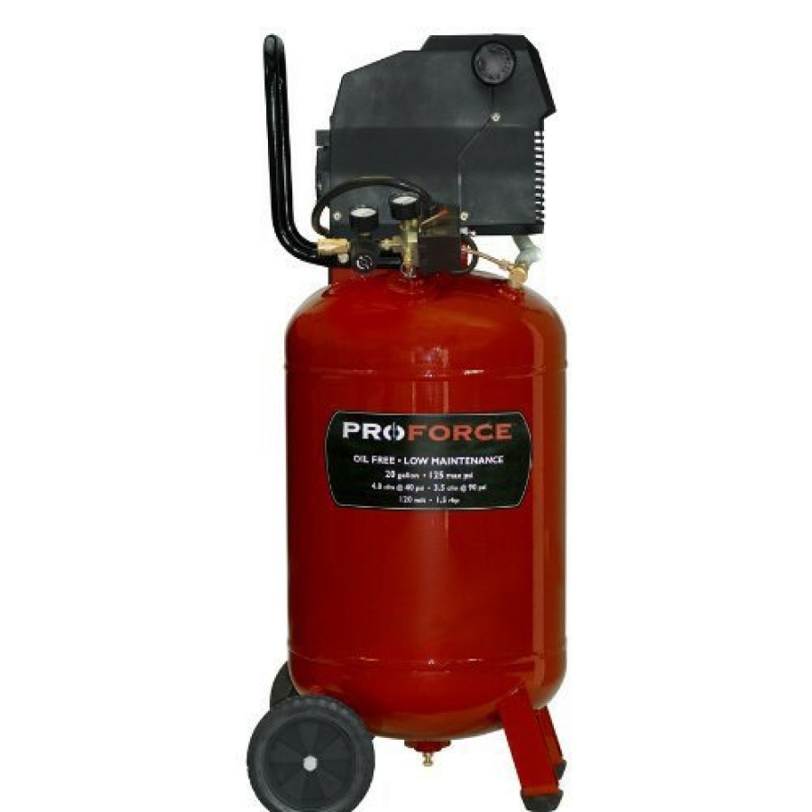 Air Tools And Equipment ProForce Portable Air Compressors | Proforce Vlf1582019 1.5 Hp 20 Gallon Oil-Free Vertical Dolly Air Compressor