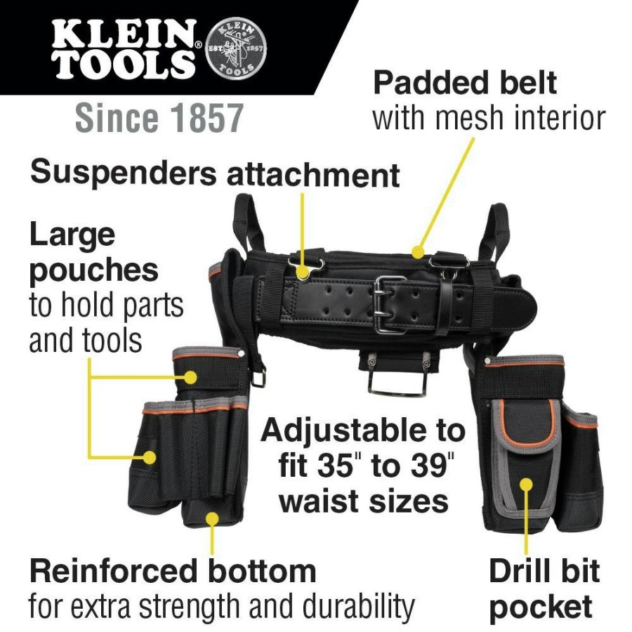 Tool Storage Klein Tools | Klein Tools 55428 Tradesman Pro Electrician'S Tool Belt - Large