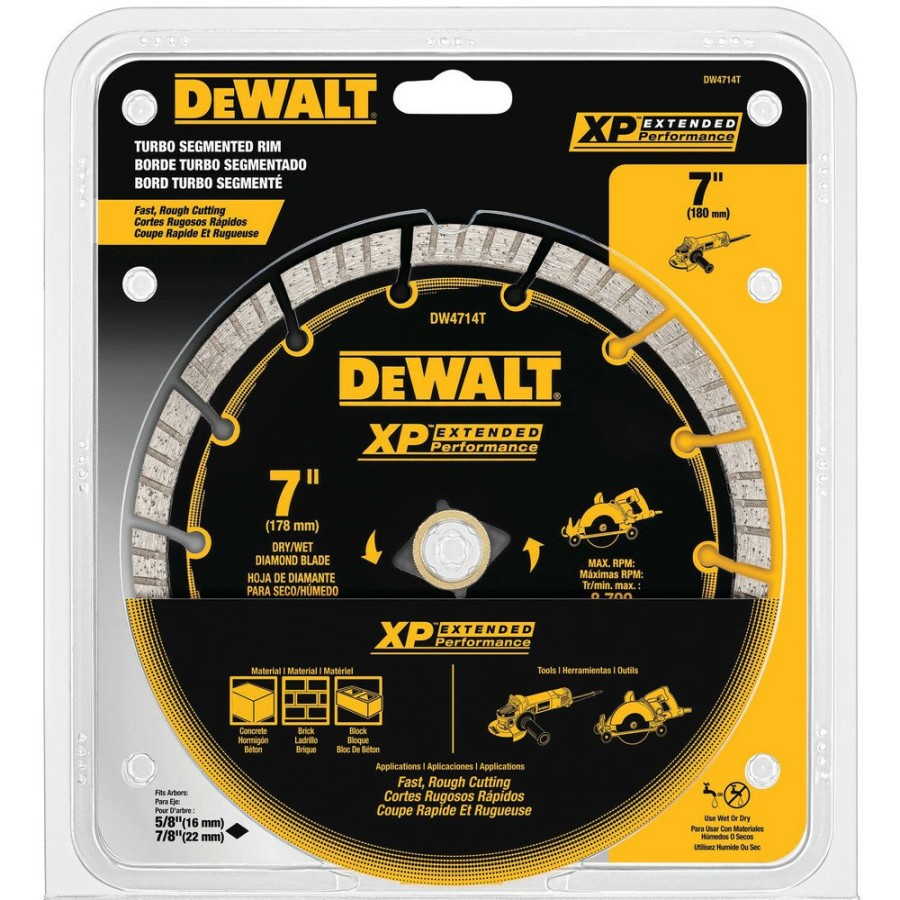 Power Tool Accessories Dewalt Circular Saw Blades | Dewalt Dw4714T 7 In. Xp Turbo Segmented Diamond Blade