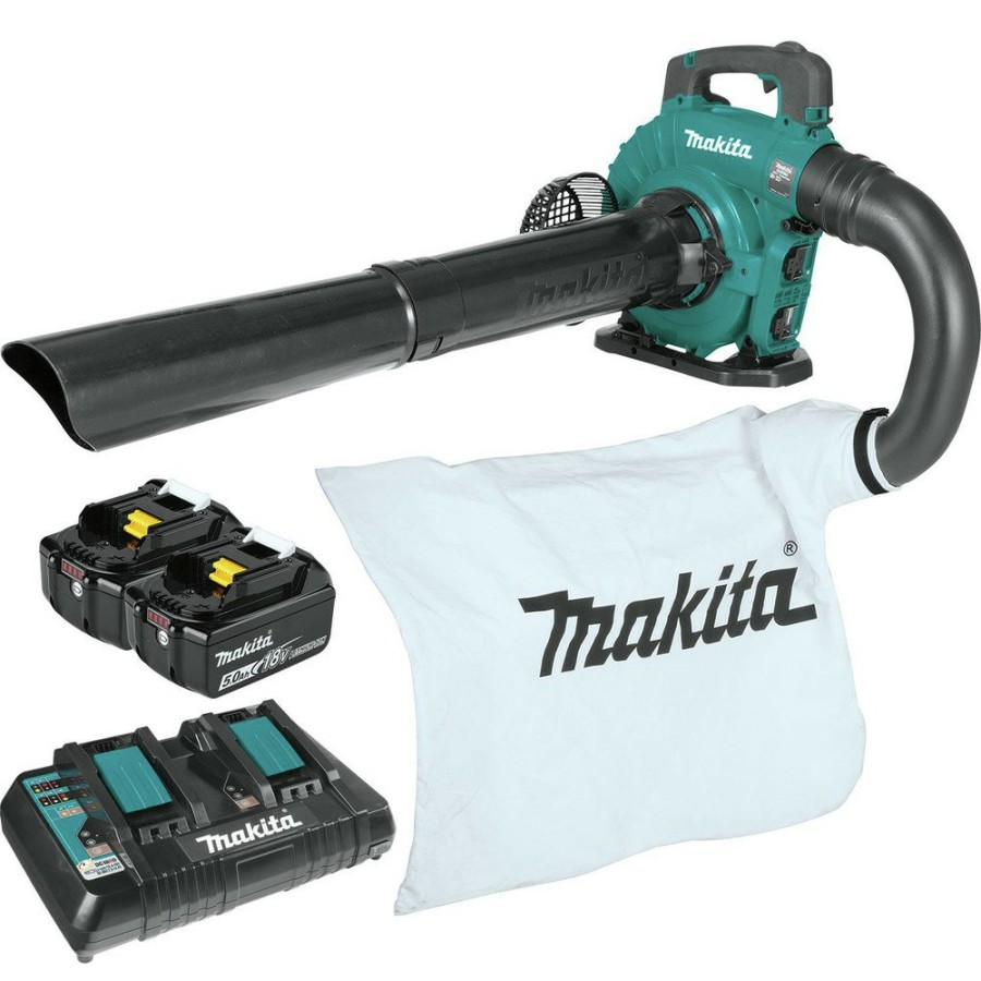 Outdoor Power Tools & Equipment Makita Handheld Blowers | Makita Xbu04Ptv 18V X2 (36V) Lxt Brushless Lithium-Ion Cordless Blower Kit With Vaccum Attachment (5 Ah)