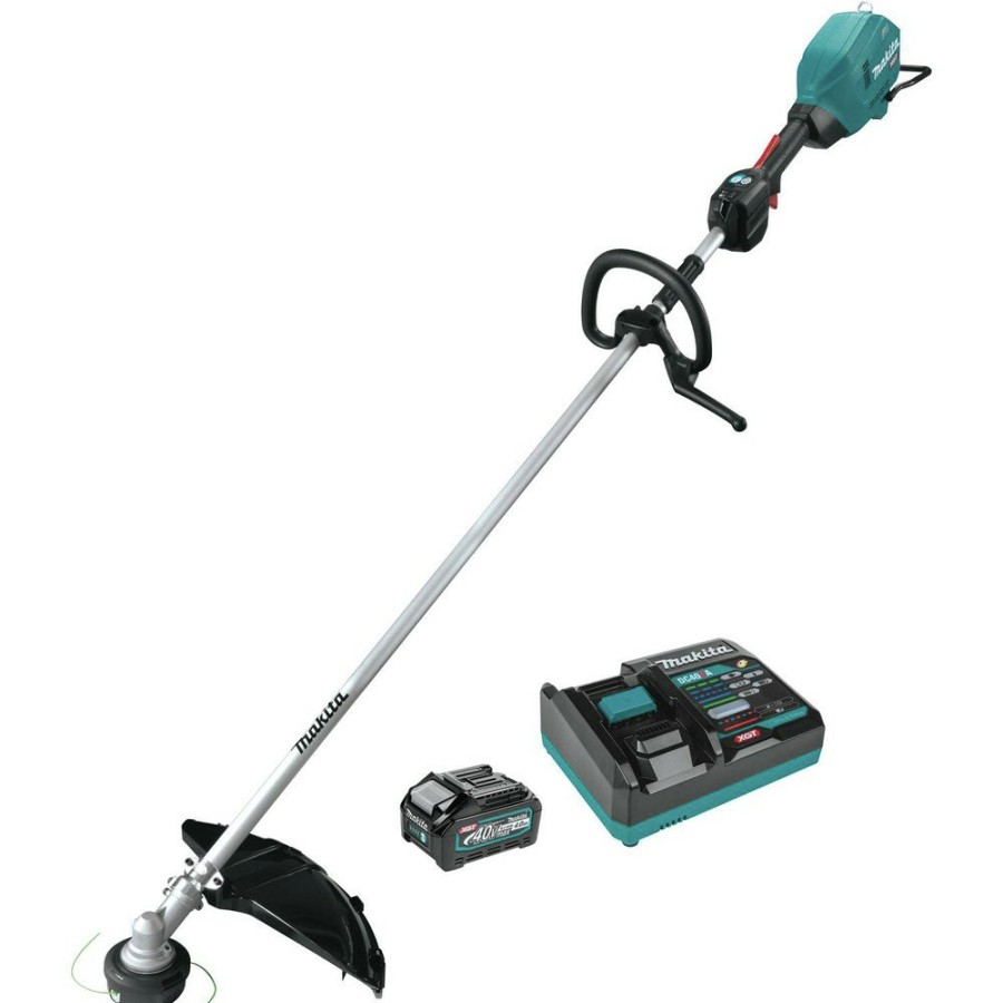 Outdoor Power Tools & Equipment Makita String Trimmers | Makita Gru03M1 40V Max Xgt Brushless Lithium-Ion 17 In. Cordless String Trimmer Kit (4 Ah)