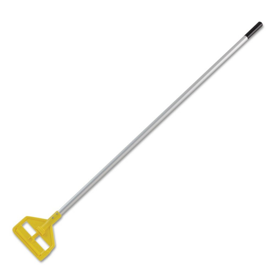 Facility Maintenance & Supplies Rubbermaid Commercial Cleaning Tools | Rubbermaid Commercial Fgh126000000 60 In. Invader Aluminum Side-Gate Wet-Mop Handle - Gray/Yellow