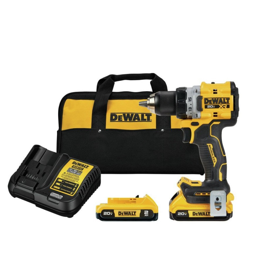 Power Tools Dewalt Drill Drivers | Dewalt Dcd800D2 20V Max Xr Brushless Lithium-Ion 1/2 In. Cordless Drill Driver Kit With 2 Batteries (2 Ah)