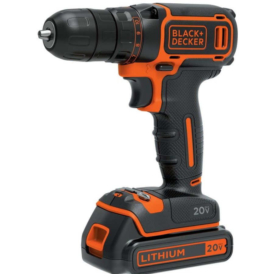 Power Tools Black & Decker Drill Drivers | Black & Decker Bdcdd120C 20V Max Lithium-Ion 3/8 In. Cordless Drill Driver Kit (1.5 Ah)