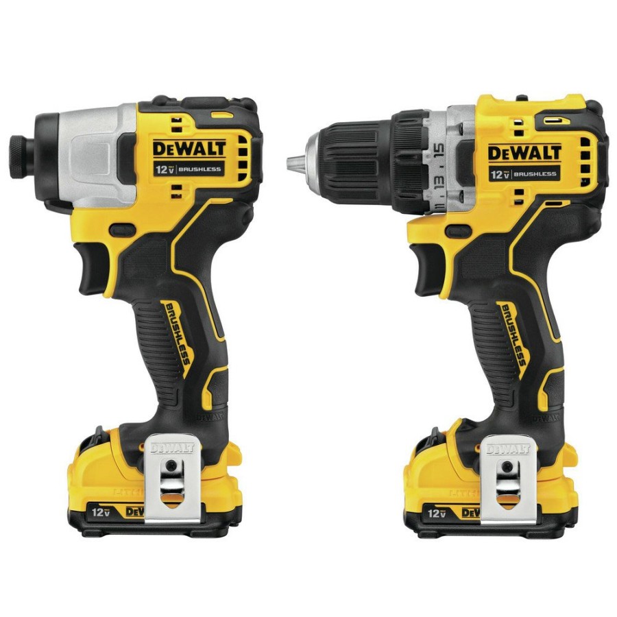 Power Tools Dewalt Impact Drivers | Dewalt Dck221F2 Xtreme 12V Max Cordless Lithium-Ion Brushless 3/8 In. Drill Driver And 1/4 In. Impact Driver Kit (2 Ah)