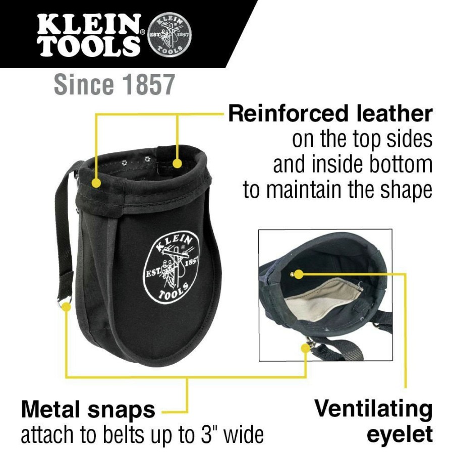 Tool Storage Klein Tools | Klein Tools 51A 9 In. X 3.5 In. X 10 In. Nut And Bolt Canvas Tool Pouch - Black