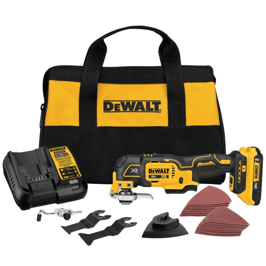 Power Tools Dewalt Oscillating Tools | Dewalt Dcs356Sd1 20V Max Xr Brushless Lithium-Ion Cordless 3-Speed Oscillating Multi-Tool Kit (2 Ah)