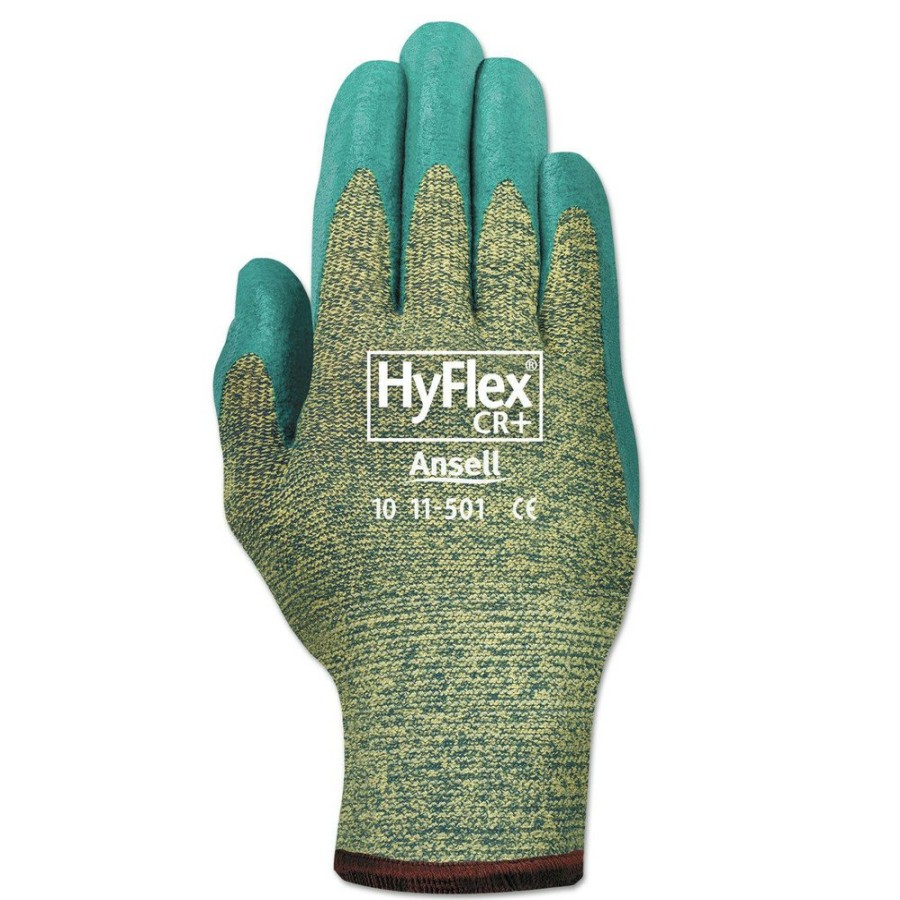 Facility Maintenance & Supplies AnsellPro Gloves | Ansellpro 103366 Hyflex 501 Medium-Duty Kevlar/Nitrile Gloves (Size 8/ Blue/Green/ 12 Pairs)