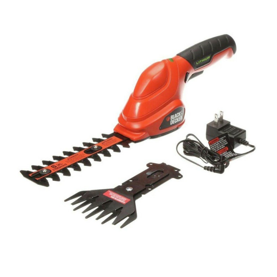 Outdoor Power Tools & Equipment Black & Decker Hedge Trimmers | Black & Decker Gsl35 3.6V Cordless Lithium-Ion 2-In-1 Garden Shear Combo