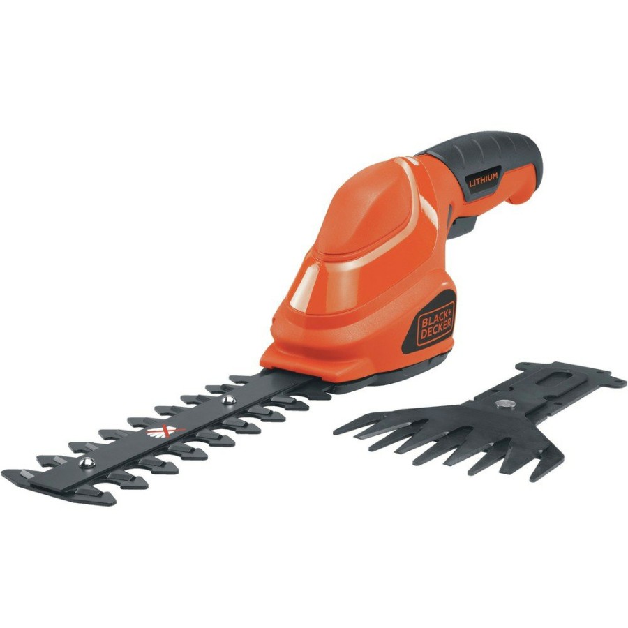 Outdoor Power Tools & Equipment Black & Decker Hedge Trimmers | Black & Decker Gsl35 3.6V Cordless Lithium-Ion 2-In-1 Garden Shear Combo