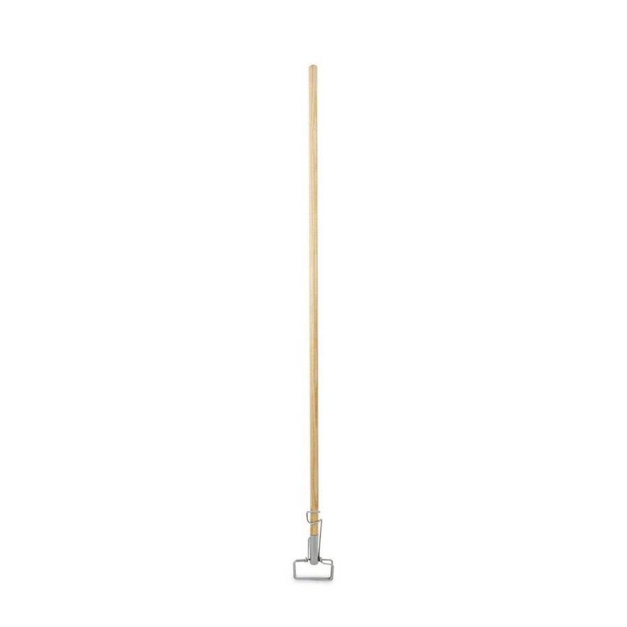 Facility Maintenance & Supplies Boardwalk Cleaning Tools | Boardwalk Bwk609 60 In. Spring Grip Metal Head Mop Handle - Natural