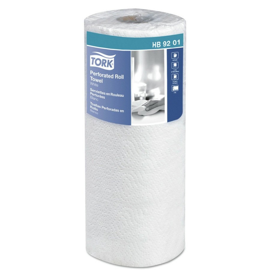 Facility Maintenance & Supplies Tork | Tork Hb9201 Handi-Size 2-Ply 11 In. X 6.75 In. Perforated Roll Towels - White (120/Roll, 30/Carton)