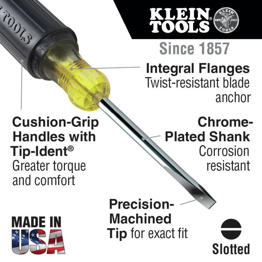 Hand Tools Klein Tools | Klein Tools 85074 6-Piece Cushion-Grip Screwdriver Set