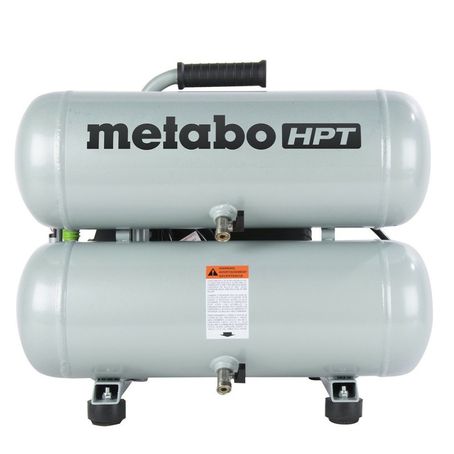 Air Tools And Equipment Metabo HPT Portable Air Compressors | Factory Reconditioned Metabo Hpt Ec99Sm 2 Hp 4 Gallon Oil-Lube Twin Stack Air Compressor