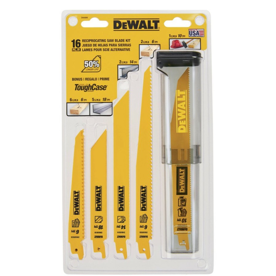 Power Tool Accessories Dewalt Reciprocating Saw Blades | Dewalt Dw4856 6-Piece Reciprocating Saw Blade Set