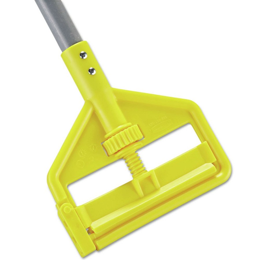 Facility Maintenance & Supplies Rubbermaid Commercial Cleaning Tools | Rubbermaid Commercial Fgh14600Gy00 1 In. X 60 In. Invader Fiberglass Side-Gate Wet-Mop Handle - Gray/Yellow