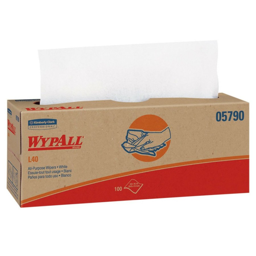 Facility Maintenance & Supplies WypAll | Wypall 5790 L40 Pop-Up Box 16.4 In. X 9.8 In. Towels - White (100/Box, 9 Boxes/Carton)