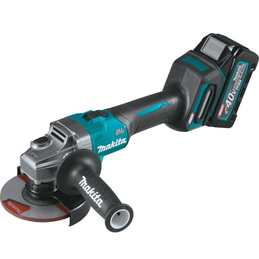 Power Tools Makita Angle Grinders | Makita Gag01M1 40V Max Xgt Brushless Lithium-Ion 4-1/2 In./5 In. Cordless Cut-Off/Angle Grinder Kit With Electric Brake (4 Ah)