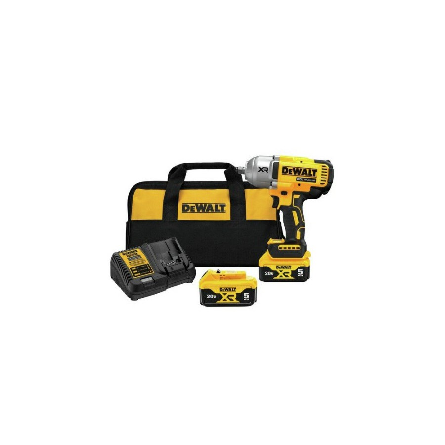 Power Tools Dewalt | Dewalt Dcf900P2 20V Max Xr Brushless Lithium-Ion 1/2 In. Cordless High Torque Impact Wrench Kit With Hog Ring Anvil And 2 Batteries (5 Ah)