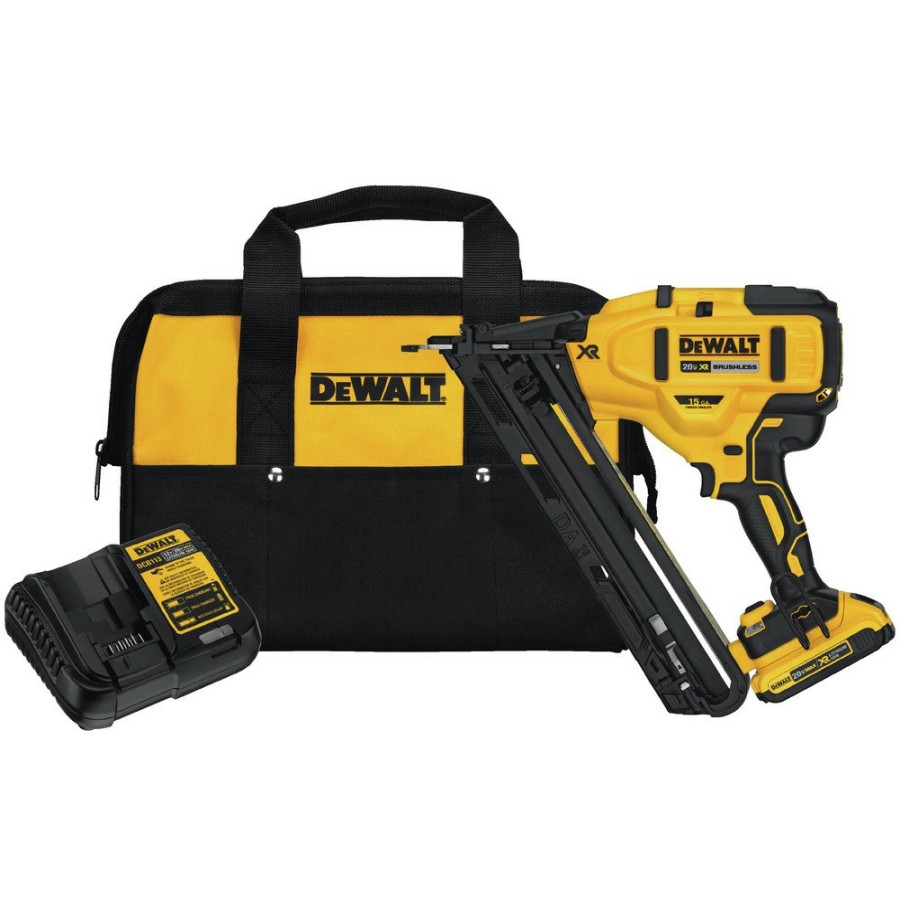 Power Tools Dewalt Nailers | Factory Reconditioned Dewalt Dcn650D1R 20V Max Xr 15 Gauge Cordless Angled Finish Nailer