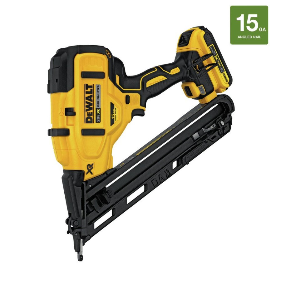 Power Tools Dewalt Nailers | Factory Reconditioned Dewalt Dcn650D1R 20V Max Xr 15 Gauge Cordless Angled Finish Nailer