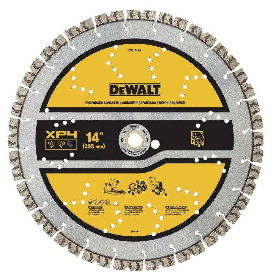 Power Tool Accessories Dewalt Circular Saw Blades | Dewalt Dw47434 14 In. Xp4 Reinforced Concrete Segmented Diamond Blade