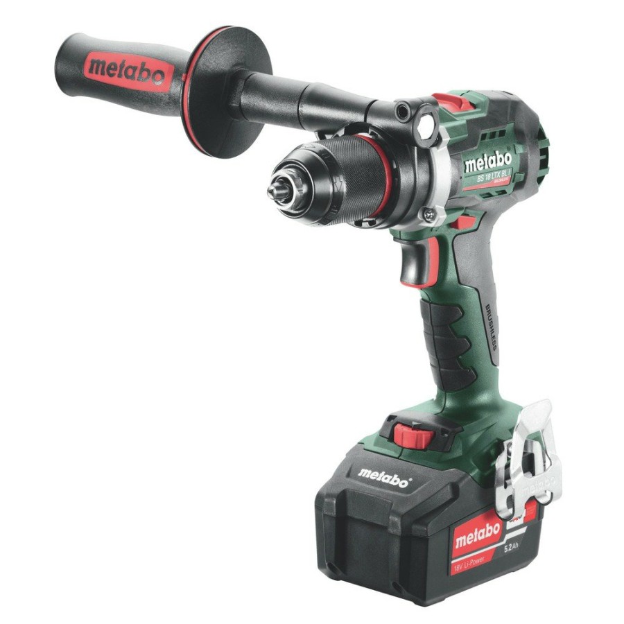 Power Tools Metabo Drill Drivers | Metabo 602358520 18V Brushless Lithium-Ion Cordless Drill Driver Kit With 2 Batteries (5.2 Ah)