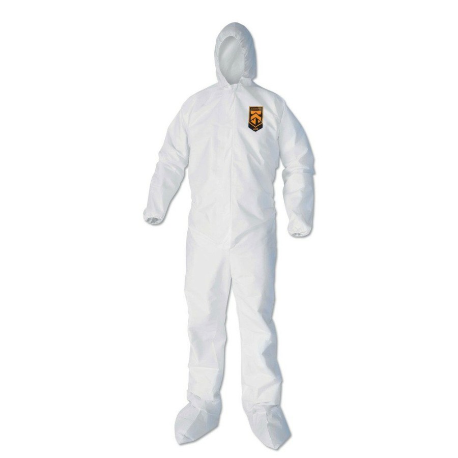 Safety Equipment KleenGuard | Kleenguard Kcc 44335 A40 Elastic-Cuff Ankle Hood And Boot Coveralls - 2X-Large,White (25/Carton)