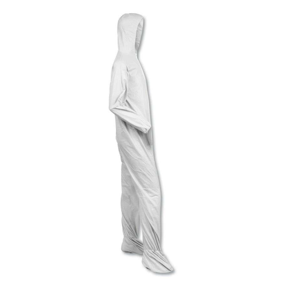 Safety Equipment KleenGuard | Kleenguard Kcc 44335 A40 Elastic-Cuff Ankle Hood And Boot Coveralls - 2X-Large,White (25/Carton)