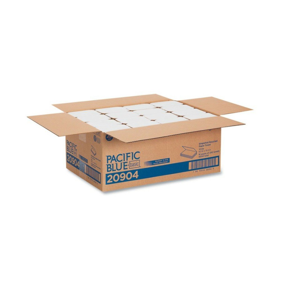 Facility Maintenance & Supplies Georgia Pacific Professional | Georgia Pacific Professional 20904 10.25 In. X 9.25 In. 1-Ply Pacific Blue Basic S-Fold Paper Towels - White (4000/Carton)