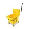 Facility Maintenance & Supplies Boardwalk Cleaning Tools | Boardwalk 3485205 8.75 Gal. Pro-Pac Side-Squeeze Wringer/Bucket Combo - Yellow/Silver