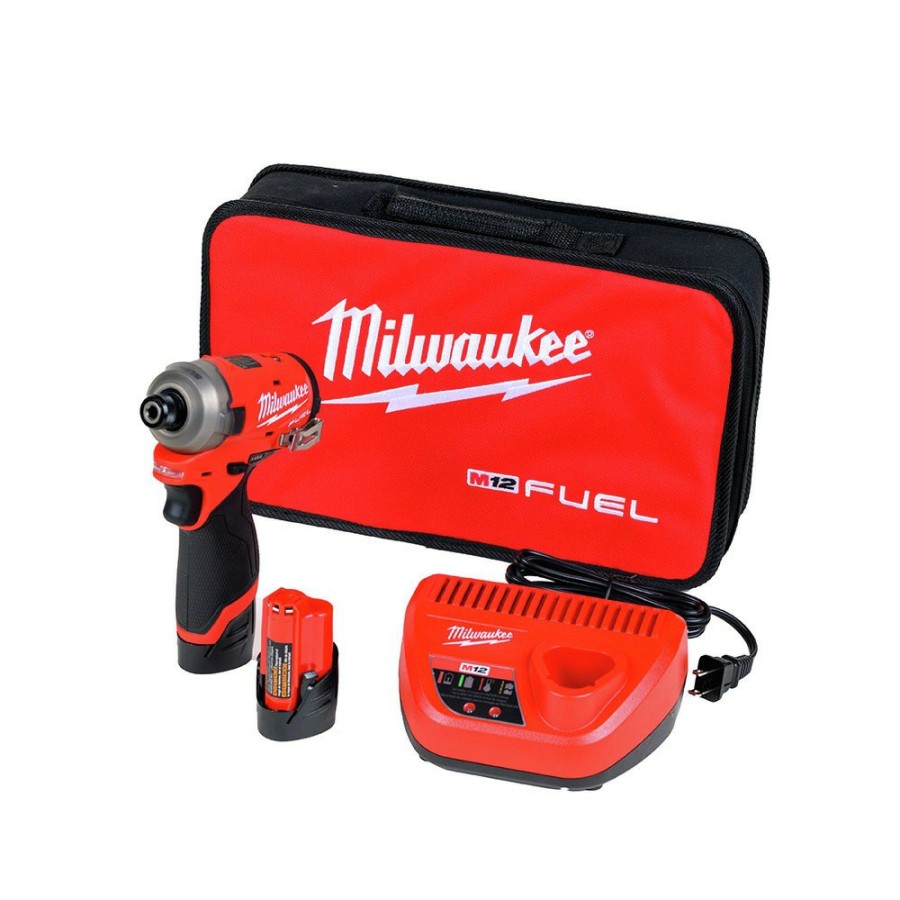 Power Tools Milwaukee Impact Drivers | Milwaukee 2551-22 M12 Fuel Surge 1/4 In. Hex Hydraulic Driver Kit