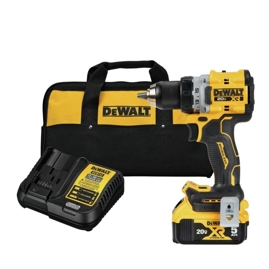 Power Tools Dewalt Drill Drivers | Dewalt Dcd800P1 20V Max Xr Brushless Lithium-Ion 1/2 In. Cordless Drill Driver Kit (5 Ah)