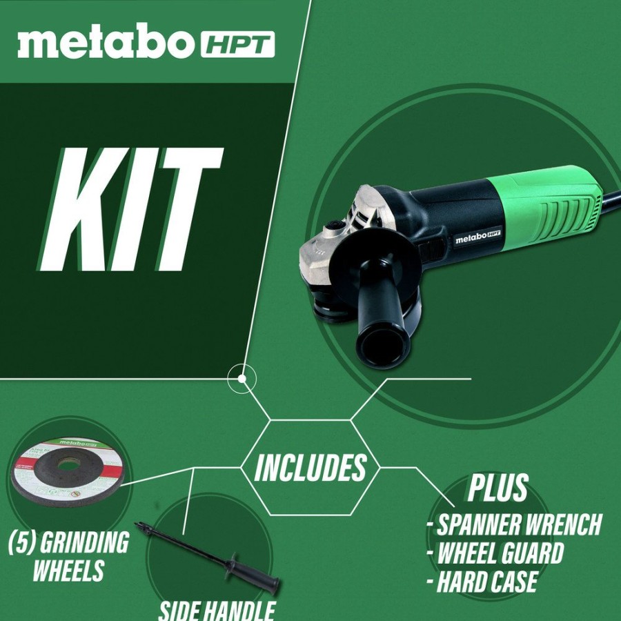 Power Tools Metabo HPT Angle Grinders | Metabo Hpt G12Sr4M 6.2 Amp 4-1/2 In. Angle Grinder