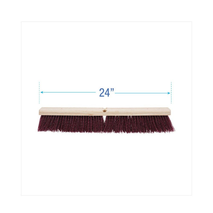 Facility Maintenance & Supplies Boardwalk Cleaning Tools | Boardwalk Bwk20324 3.25 In. Stiff Polypropylene Bristles 24 In. Brush Floor Brush Head - Maroon